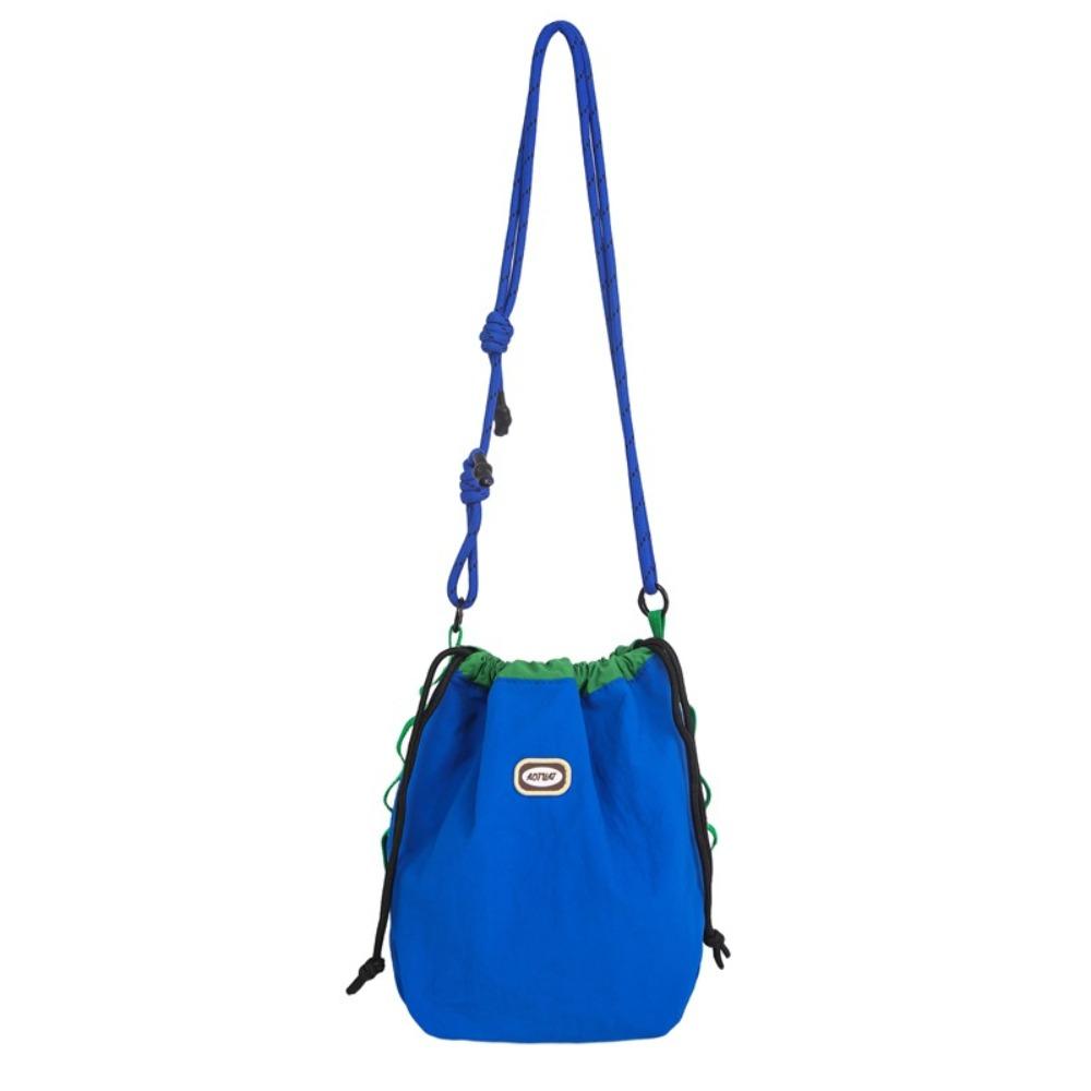 Sports Nylon Shoulder Bag Solid Color Mobile Phone Pack Waterproof Drawstring Crossbody Bag Daily