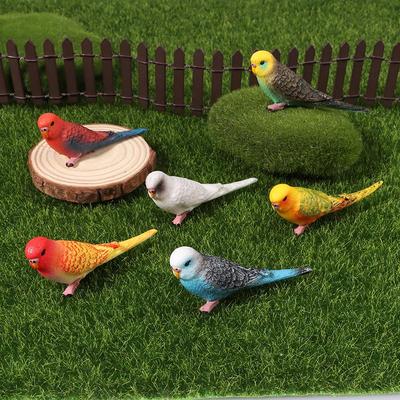 Simulation Parakeet Miniature Landscape Ornament Artificial Bird Model Props