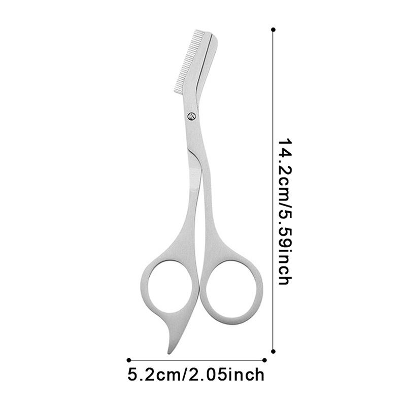 1 st Ögonbrynstrimmer med kammar Ögonbrynstrimmerkit Rostfritt stål Grooming Ögonbrynsformande saxverktyg