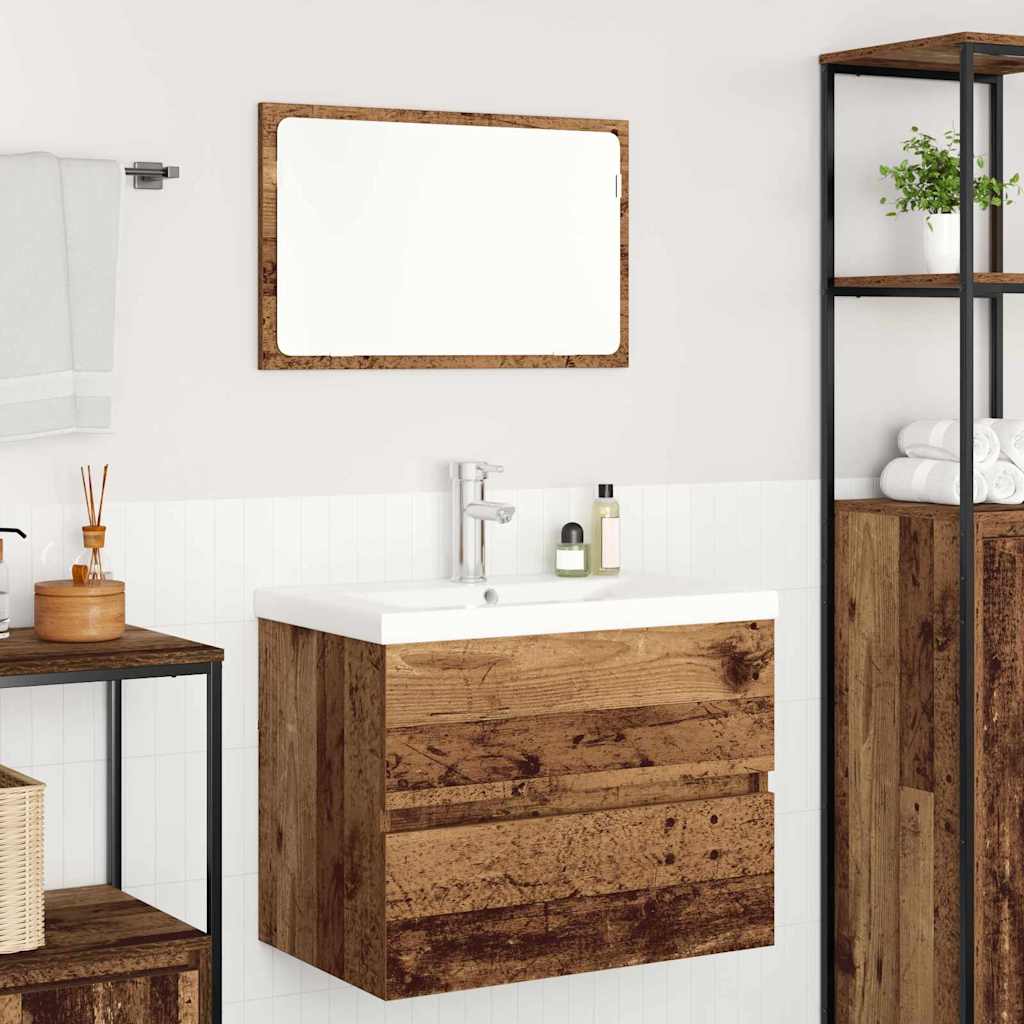 Bathroom Furniture Set with Drawers 3 pcs Reclaimed Wood Effect Particleboard