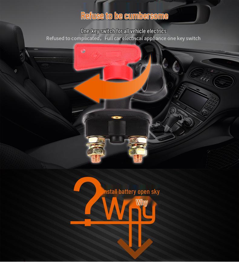 Car Battery Rotary Power Cut-Off Switch with Protection