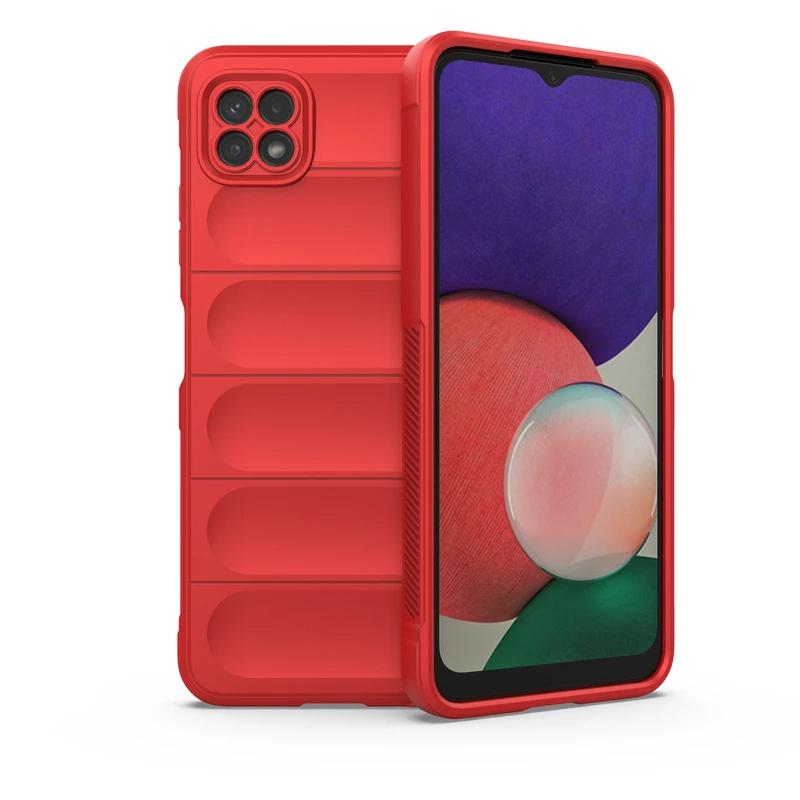 Für Samsung Galaxy A22 5G Rückseite Handyhülle Flüssigsilikon Sturzsicher Stoßfest Armor Funda Coque Hüllen