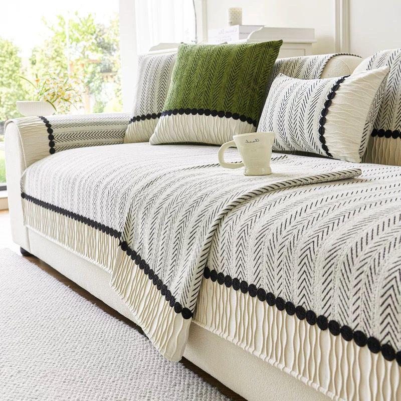 

Подушка для дивана Маленькая Текстура свежего крема Подушка для сиденья Простой Легкая роскошь Универсальная для четырех сезонов Нескользящий чехол для дивана 90*160cm