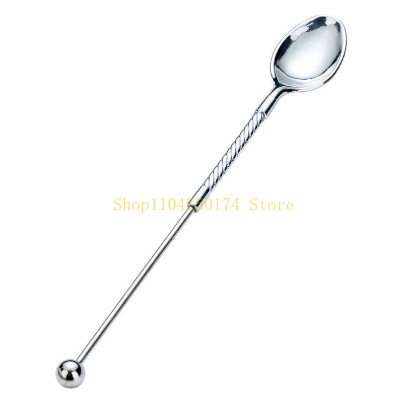 Artistic Metal Coffee Spoon Beaded Handle Perfect For Ice Cream Parlors Birthday Party Decorations Top Sale