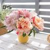 2Pcs Artificial Peony Flower Single Branch Forever Blooming Realistic Home Decoration Wedding Accessory Simulated Flower