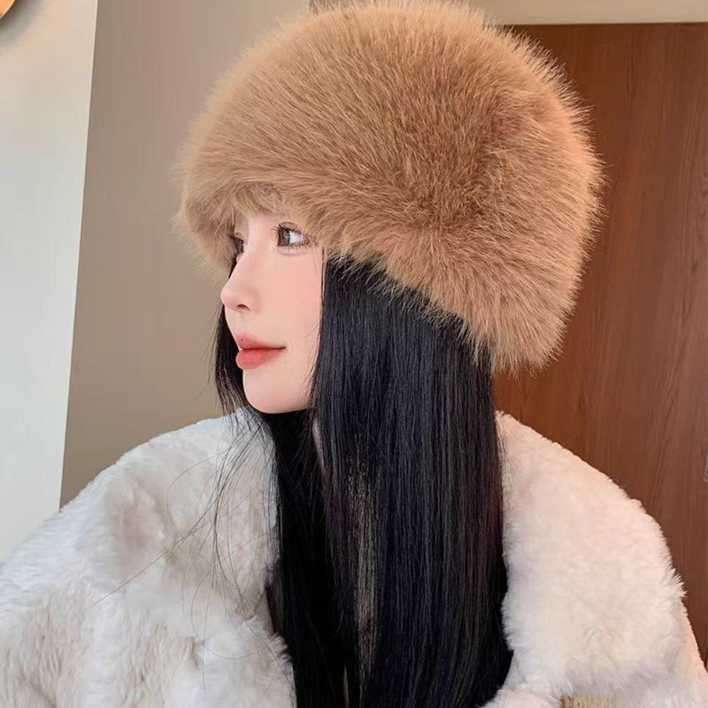 Warm Panama Cap Thicken Plush Fisherman Hat New Winter Hat  Women
