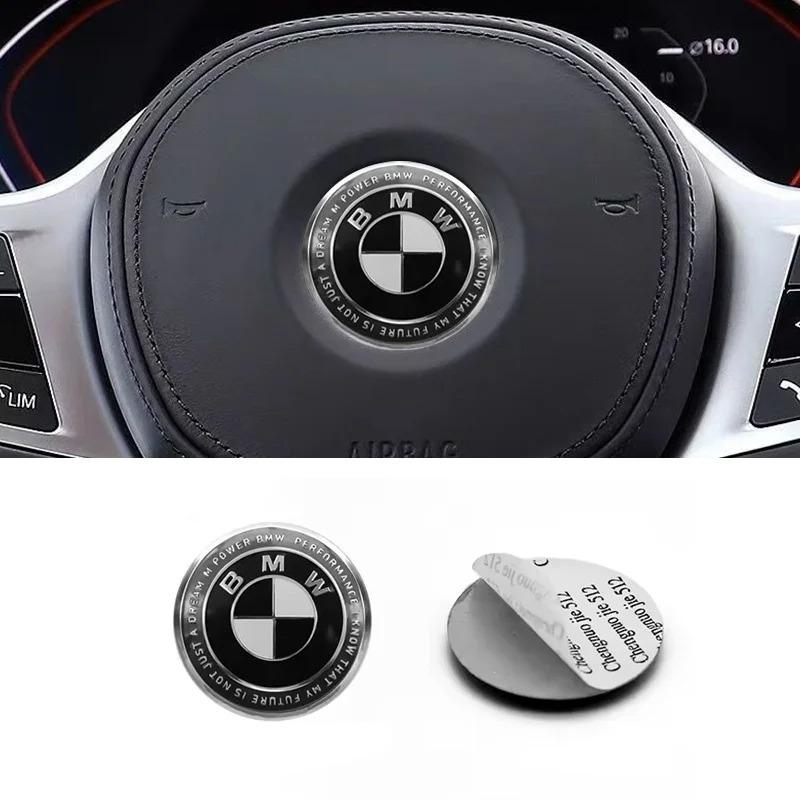 BBIO8 45MM Car Steering Wheel Badge Emblem Sticker Auto Styling For BMW 1 3 5 7 Series M Performance 50TH Emblem M3 M5 X1 X3 X5 X6 E46