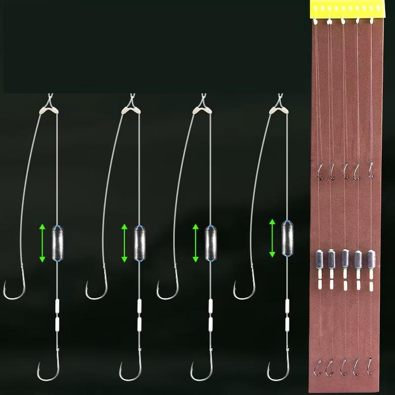 Brangdy Upgraded Golden Sleeve Pre-tied Double Fishing Hooks