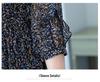 New Autumn Slim Floral Chiffon Dress for Women - Fashionable & Elegant Mid-Length Style
