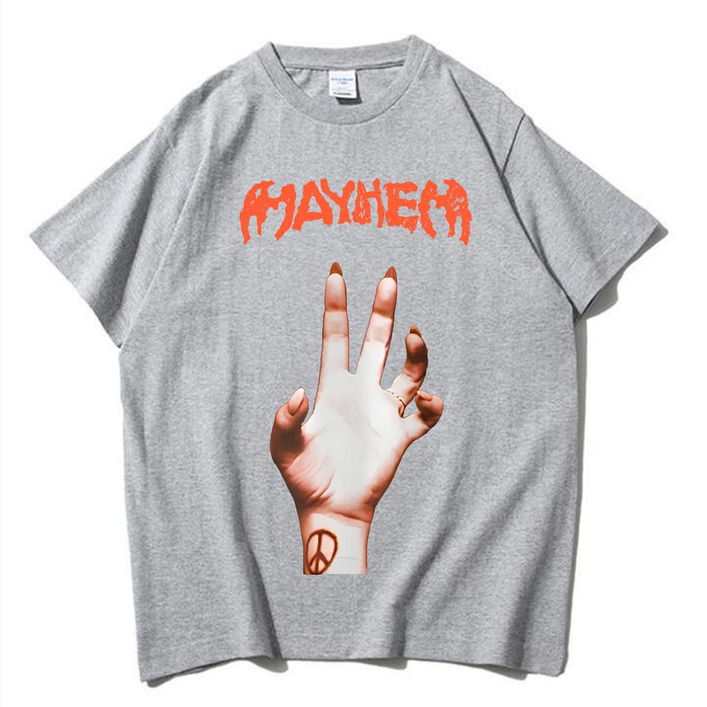 2025 Lady Gaga Mayhem New Album T Shirt Fashion Y2K Vintage Men Women T Shirts Hipster Oversized Cotton T-shirt Gifts Streetwear