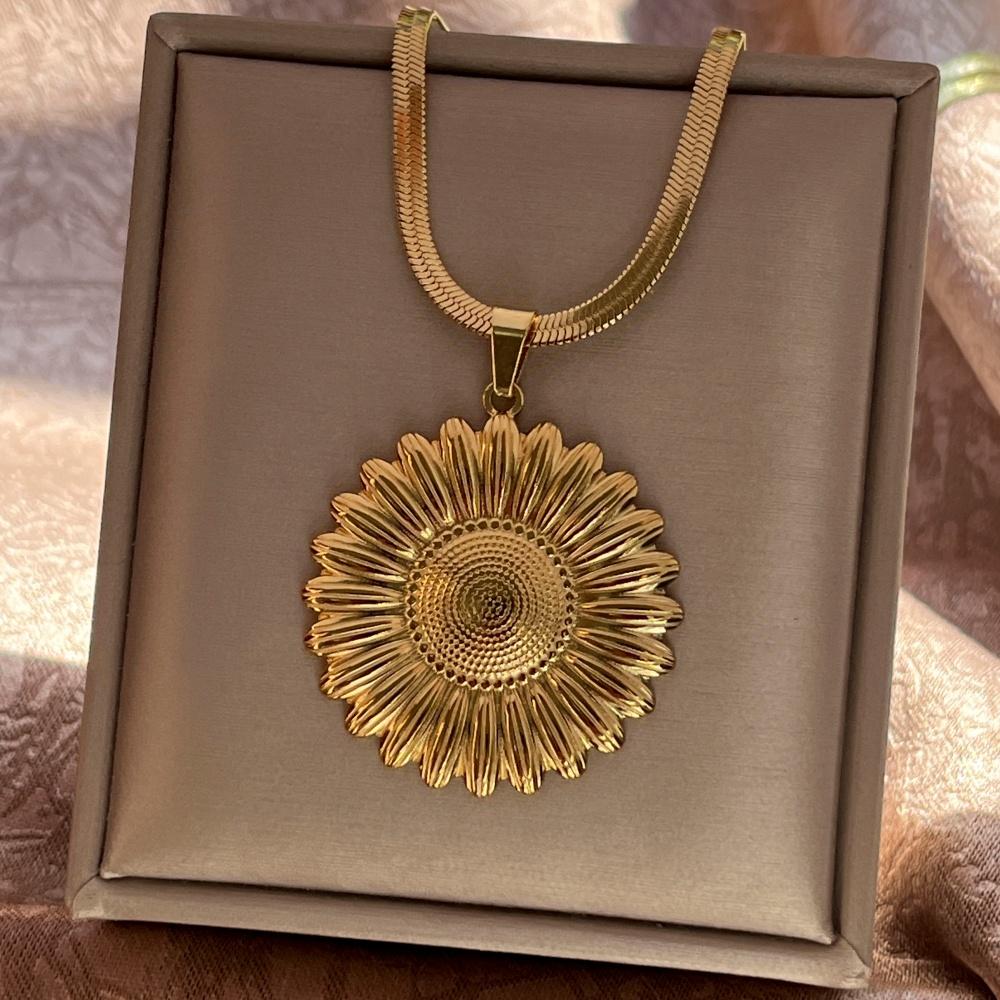 Edelstahl Übertrieben Punk Groß Rund O-förmig Anhänger Halskette Damen Herren Klobig Schlangen Klinge Kette Grunge Steampunk Schmuck