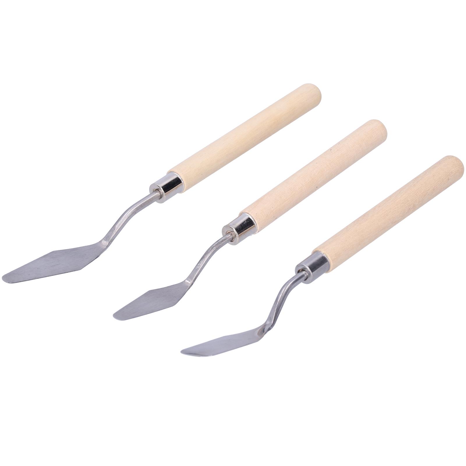 

3шт набор ножей мастихина с деревянной ручкой, прибор для масляной живописи, художественный скребок для рисования, инструмент для рисования