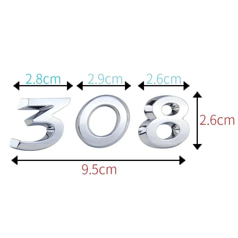 Car Rear Trunk Emblem Sticker for Peugeot 108 206 207 301 306 307 408 508 2008 3008 4008 5008 Auto Tail Logo Badge Decoration