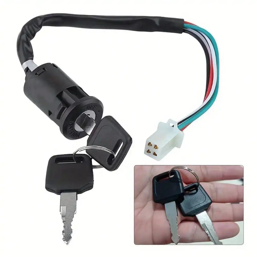 1PC Universal Motorcycle Ignition Switch Key with Wire – for ATV, Motorbike Start & Door Lock Accessories