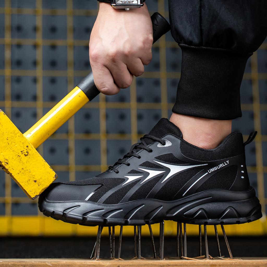 Men Steel Toe Safety Shoes Women Puncture Proof Work Shoes Man Industrial Work Safety Sneakers Breathable Protect Anti-smash Anti-stab Security Shoes