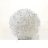 Elegant Pearls Ribbon Bridal Flower Bouquet with Rhinstones Studs for Bride and Bridesmaid Special Occasion Photo Props