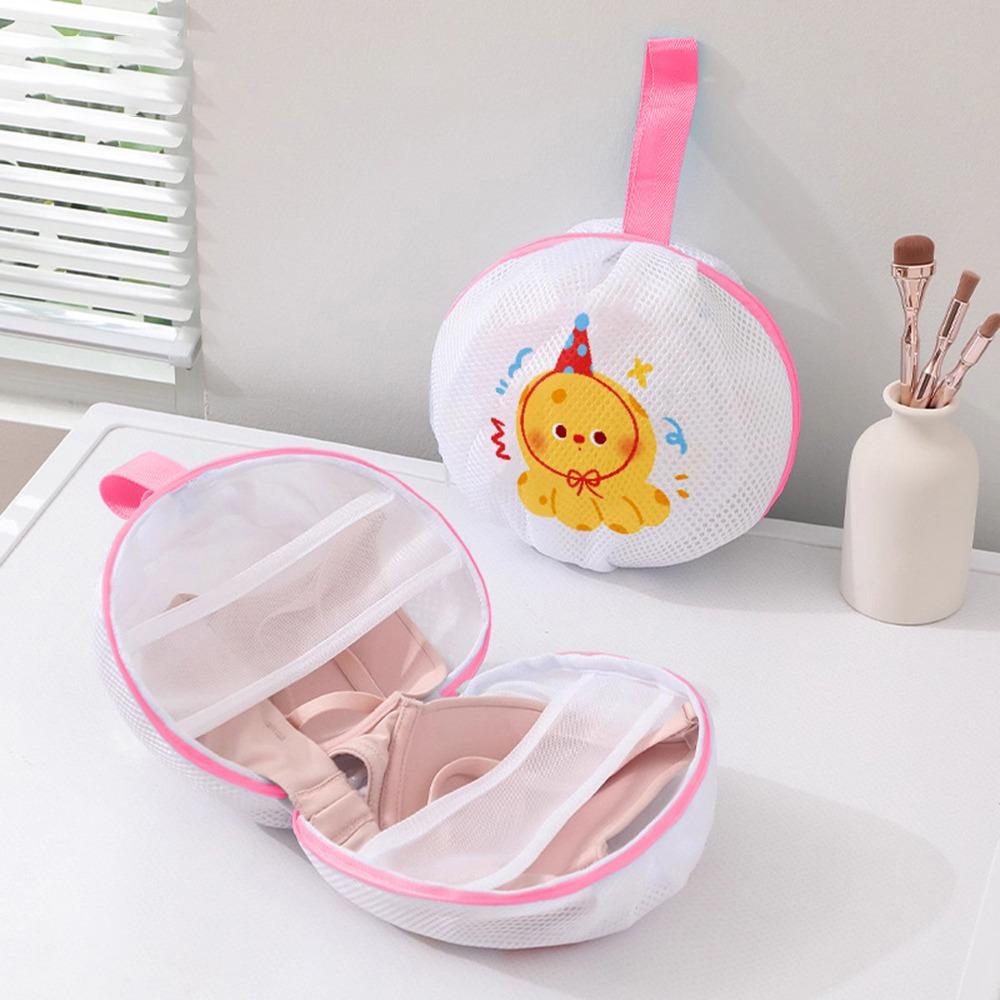 Cartoon Bra Laundry Bag Anti-deformation Breathable Bra Protective Washing Bag Anti-Winding with Handle Bra Machine Wash Bag