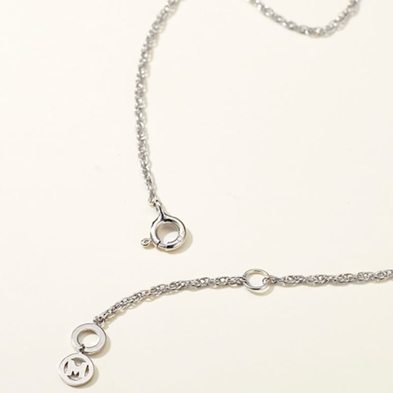 METROCITY JEWELRY Cuore Sterling Silver White Necklace A231SN1002WPA