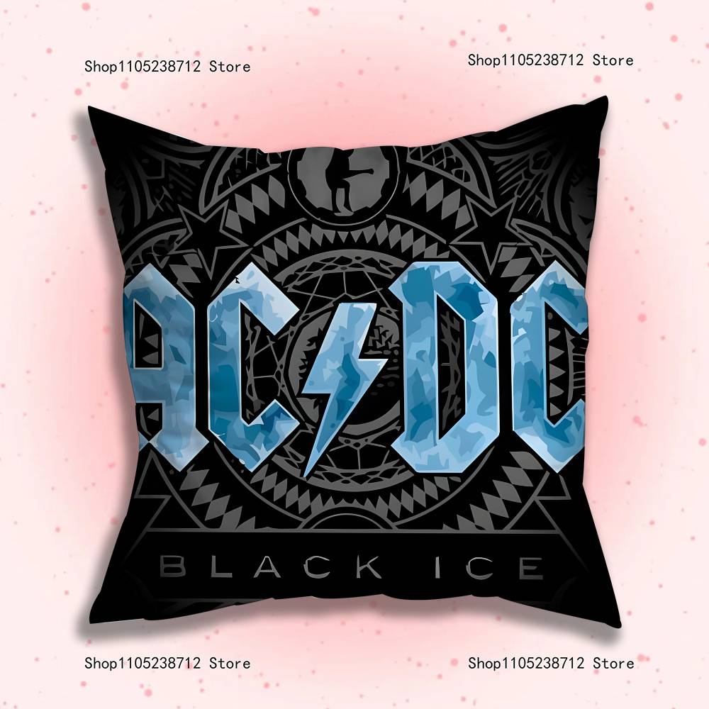 Federe Cuscino Banda Rock A-ACDC Cantante Cool Cartone Animato Divano Decorativo Casa Stampa Double-sided Corto Peluche Carino Federa Cuscino