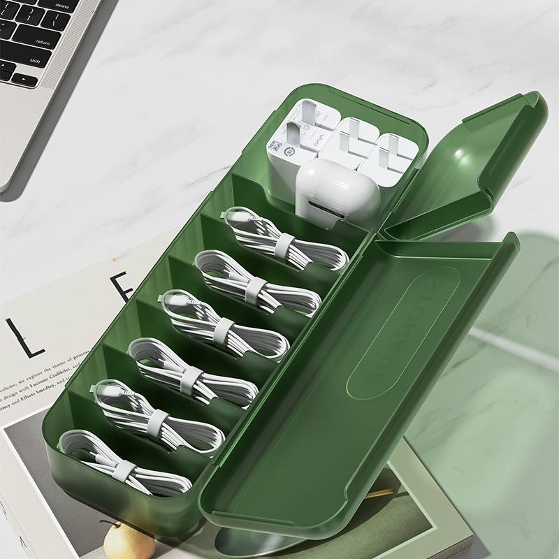 Transparenter Datenkabel-Organizer-Fall, Klassifizierung, staubdichter Karten-Organizer mit Deckel, Sammelbox für Unordnung, für Büro und Zuhause