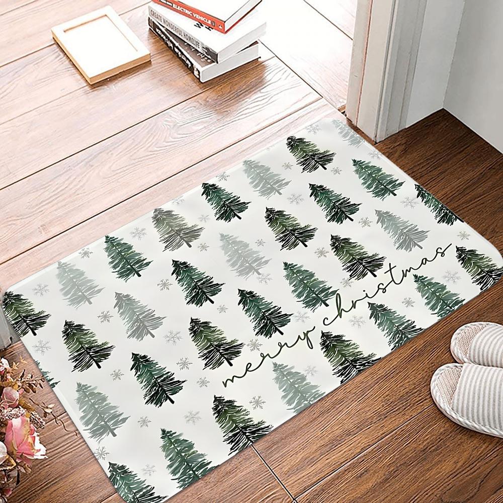 Winter Christmas tree Snowman Doormat Non-Slip Entrance Doormat Home Decor Carpet for Living Room Rugs Bathroom Floor Rug