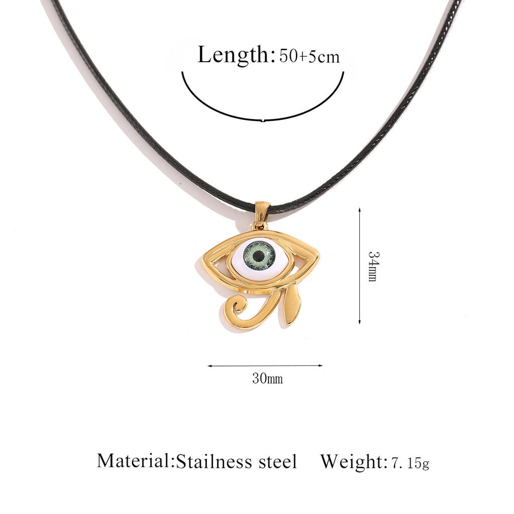 Devil's Eye Gold Pendant Necklace, Fashion Hip Hop Versatile Sweater Chain Exquisite Accessories Gift