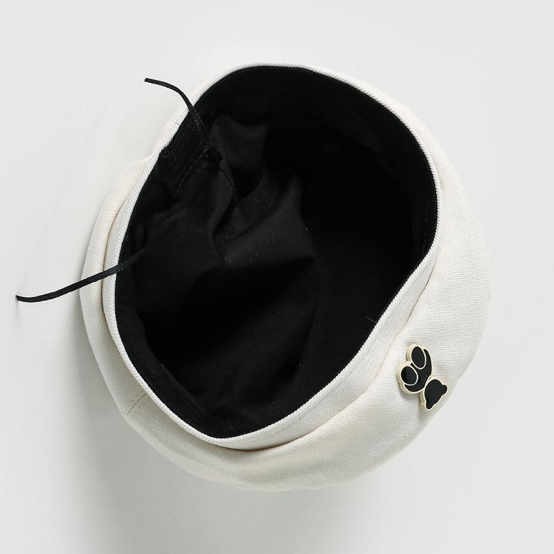 Autumn and Winter New Hat Female Cute Bear Beret Retro Cartoon Bud Hat Winter Versatile Painter Hat