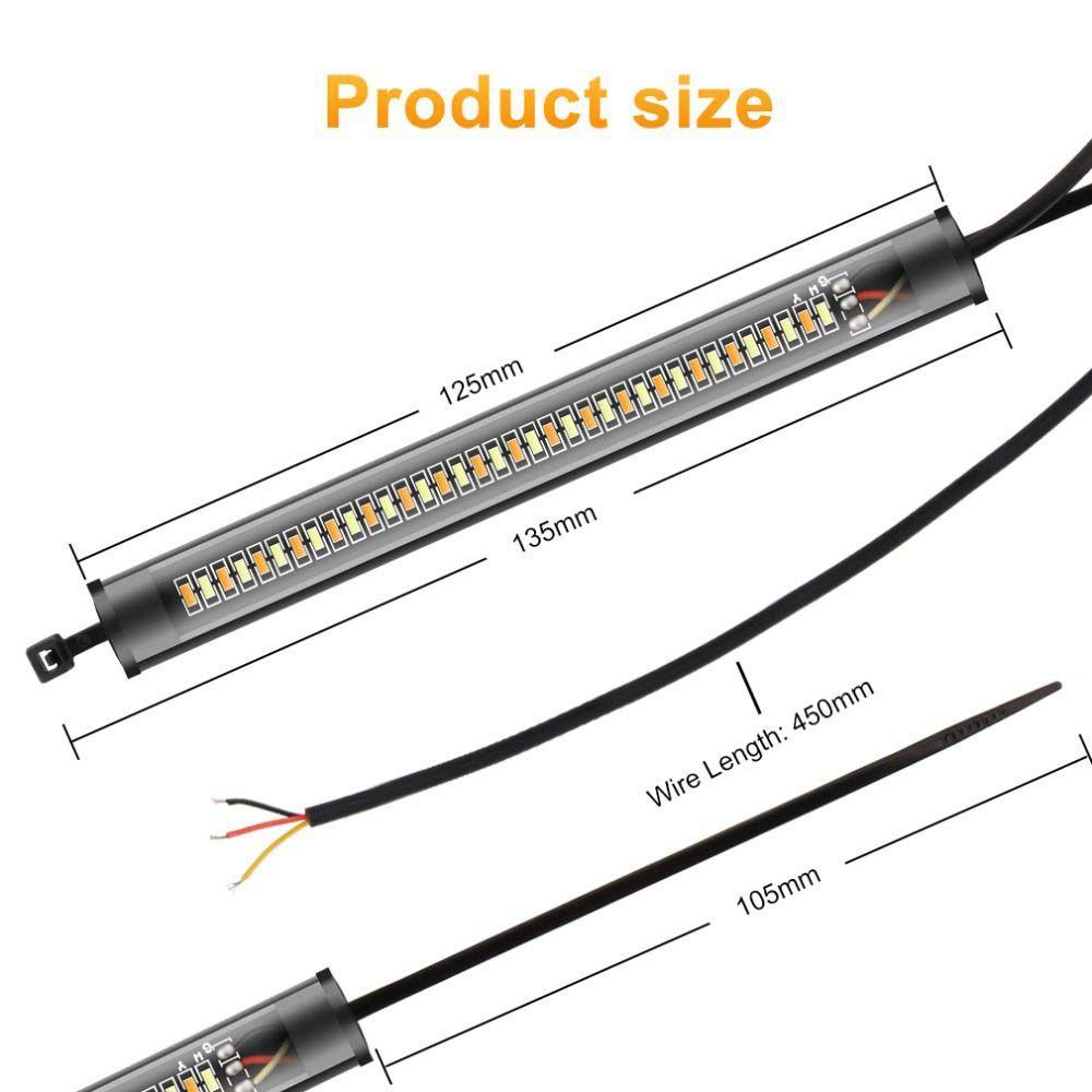 LED Daytime Running Lamp Motor Flasher Light Motorcycle Turn Signal Light Ring Fork Strip Lamp