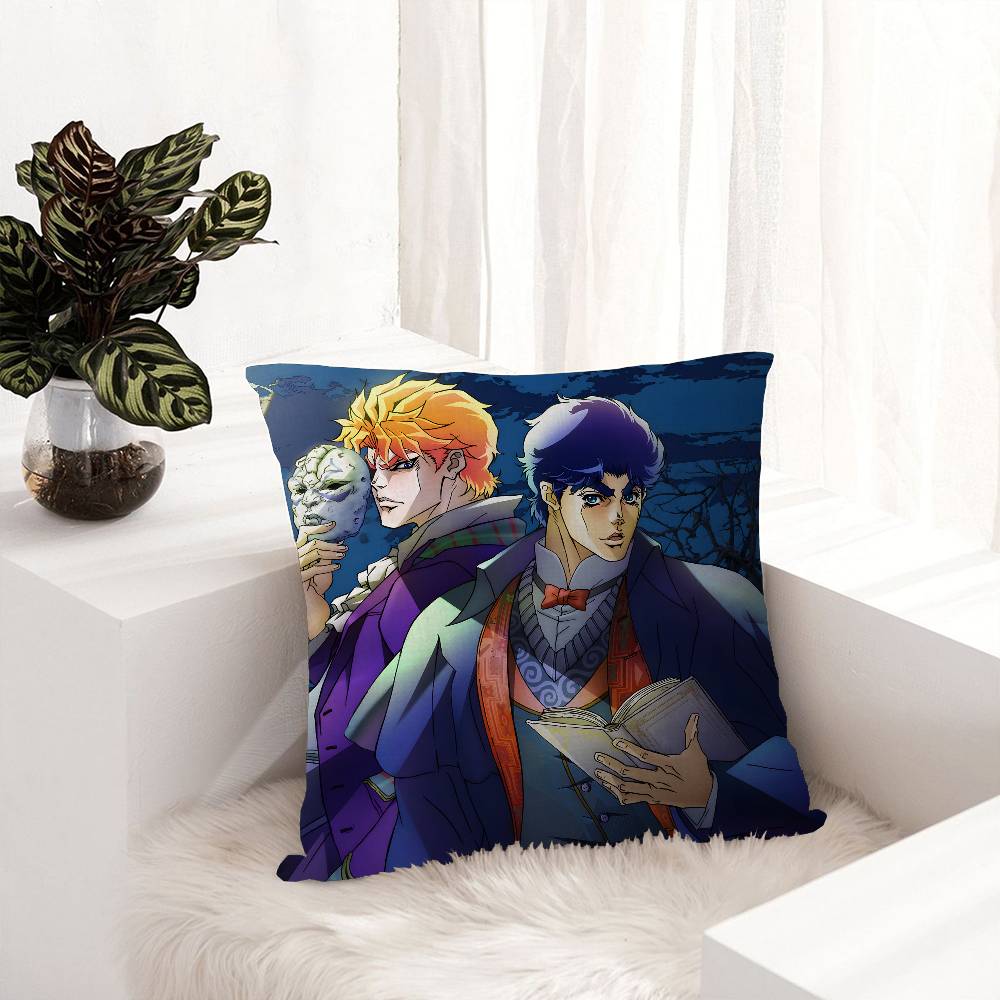 Anime J-Jojos B-Bizarre A-Adventure Cushion Cover Car Throw Pillow Case For Sofa Car Christmas Gift 40X40Cm 45X45Cm