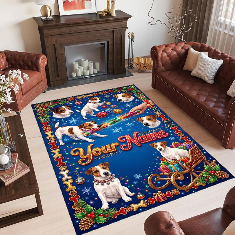 Virgin Mary Theme Crystal Velvet Rug Personalized Custom Name Text Soft Floor Mat Home Decor