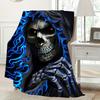 1pc Flannel Creative Skull Print Blanket Comfortable And Soft Throw For Gift all Seasons Blankets Nap Sofa Blanket For Halloween