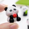 2 Stück Mini-Panda-Figuren Niedliche Harz-Panda-Statuen DIY Miniatur-Panda-Kuchenaufsätze für Feengarten Mikro-Moos-Landschaft Büro Heim Schreibtisch Dekoration
