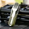 Stainless Steel 7 In 1 Camping Cutlery Set - Foldable Multifunctional Outdoor Tableware With Fork Spoon Knife For Picnic Hiking