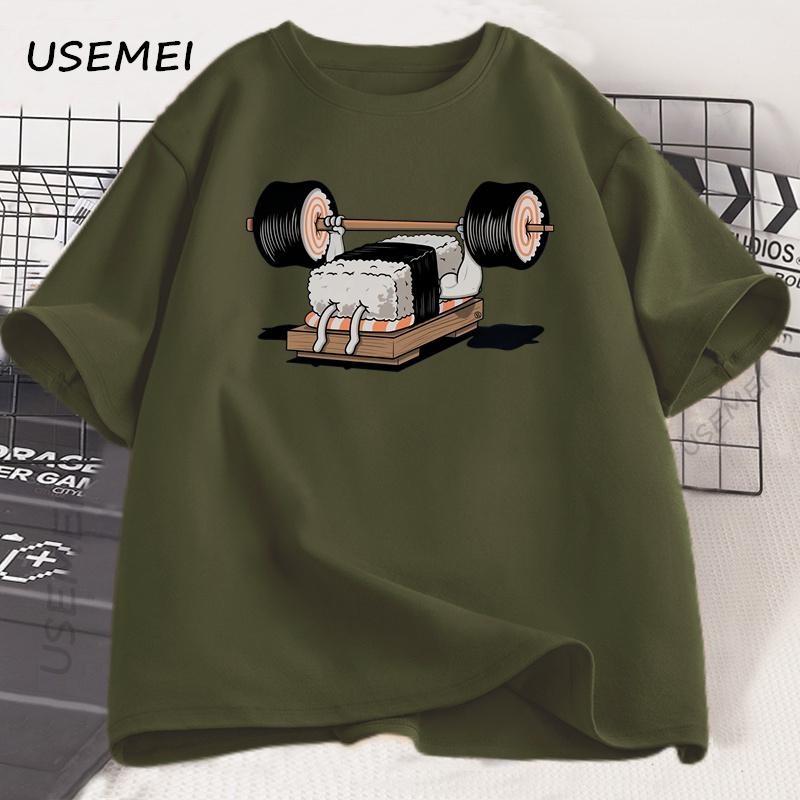 Sushi Gym T Shirt Funny Men Women Summer Harajuku O-Neck Cotton Short Sleeve Tshirt Sportswear Print T-shirt Streetwear Clothing