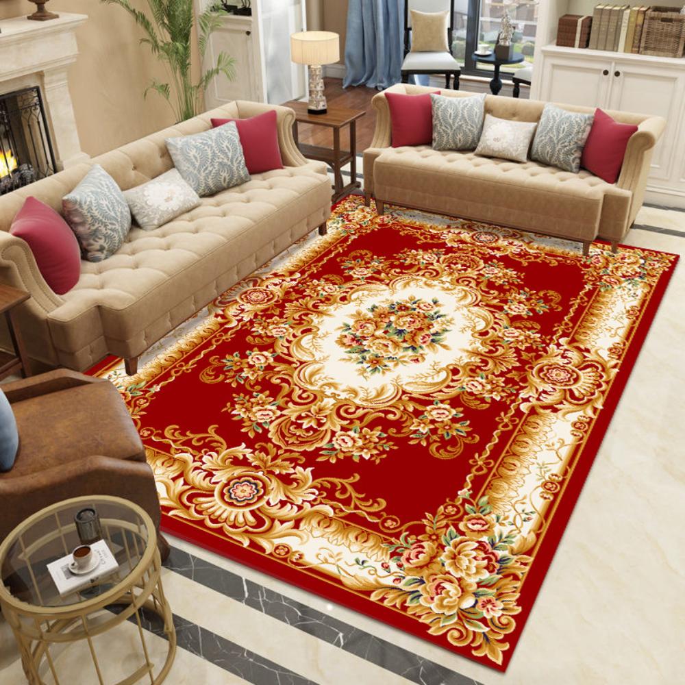 Evropský velkoplošný koberec pro obývací pokoj Podložka na podlahu v Pokojový dekor Koberec Dekorace ložnice Domov Velký rozměr Koberec pod čajový stolek