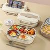 304 Stainless Steel Insulated Compartment Lunch Box Large Capacity Picnic Box  Microwaveable
