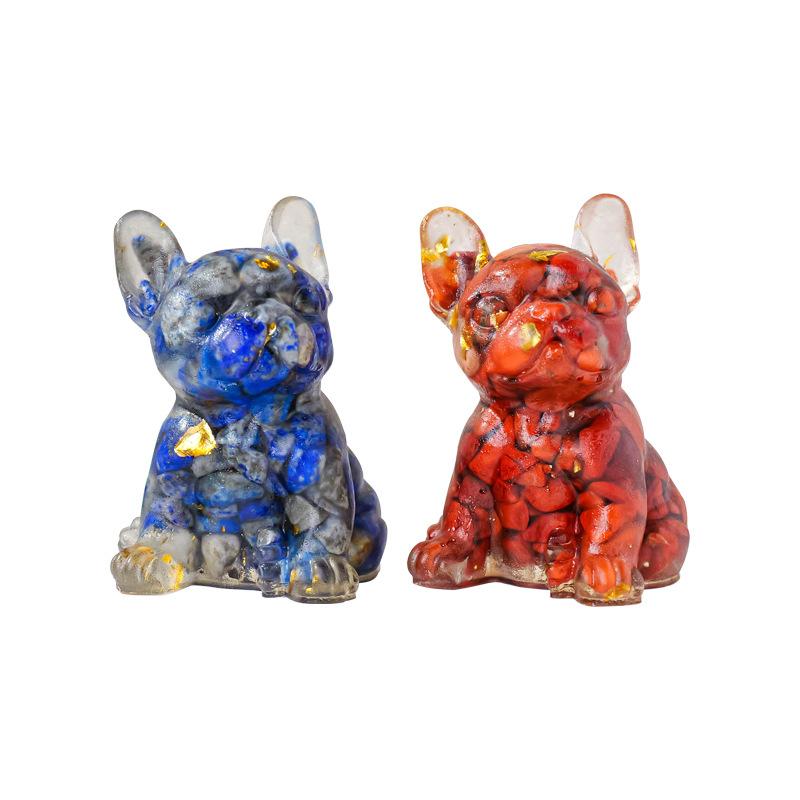 French Bulldog Crystal Gravel Colourful Loveliness Dog Figurine Crafts Souvenir Home Decor Stone Gift
