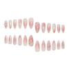 Blush Almond False Nails with Flower Decor Natural Unbreakable Nail Simple Wear for Shopping Traveling Dating