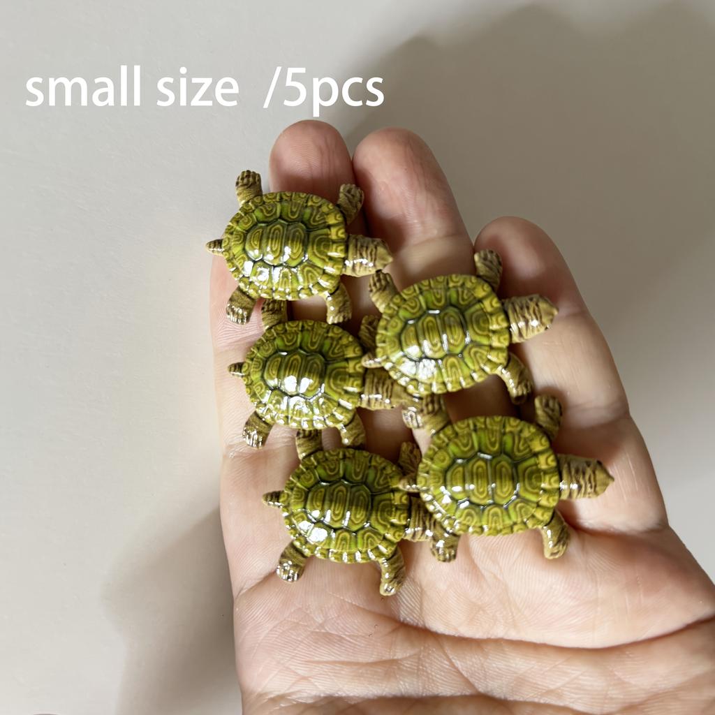 Cute Turtle Family Floating Ornaments 5-Pack Mini Aquatic Ornaments for Ponds and Aquariums Realistic Floating Garden Ornaments