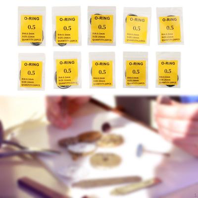 200x Watch Back Cover Gaskets Rubber Seal Replacement 10 Sizes Waterproof Rings Repairing Tool