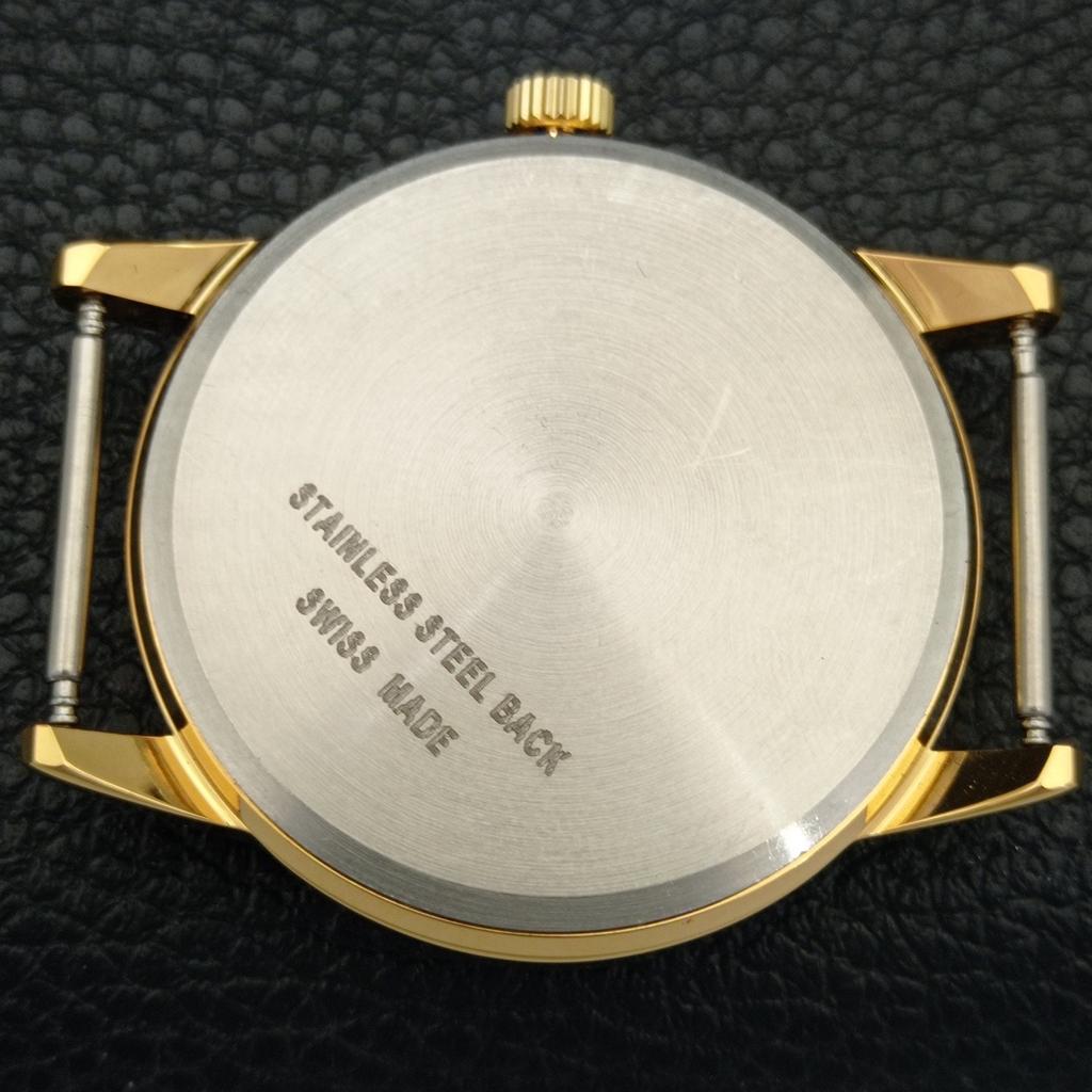 HAND-WINDING VINTAGE MONTINE SWISS MENS REFURBISHED BLACK DIAL WATCH a441068-1