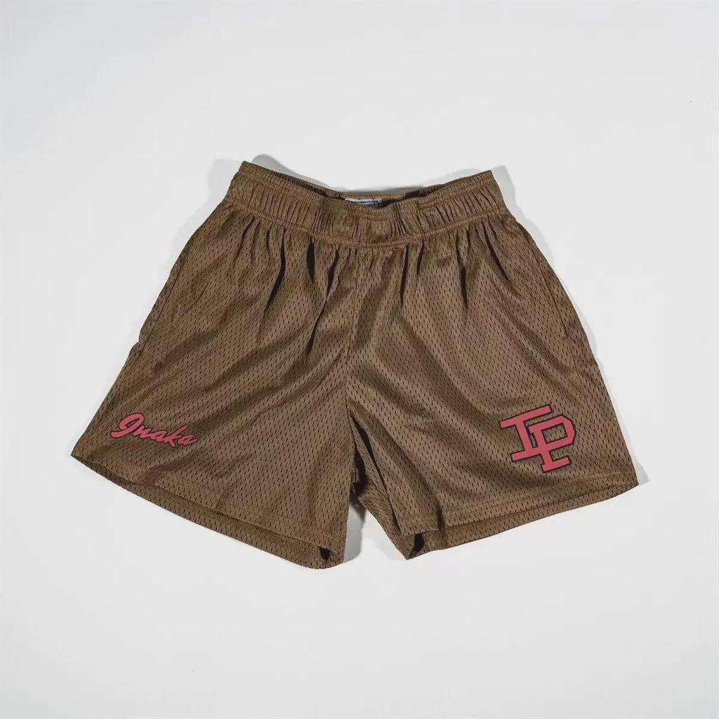 American Trendy Mesh Sports Shorts: Unisex Knee-Length for Running, Training, Basketball