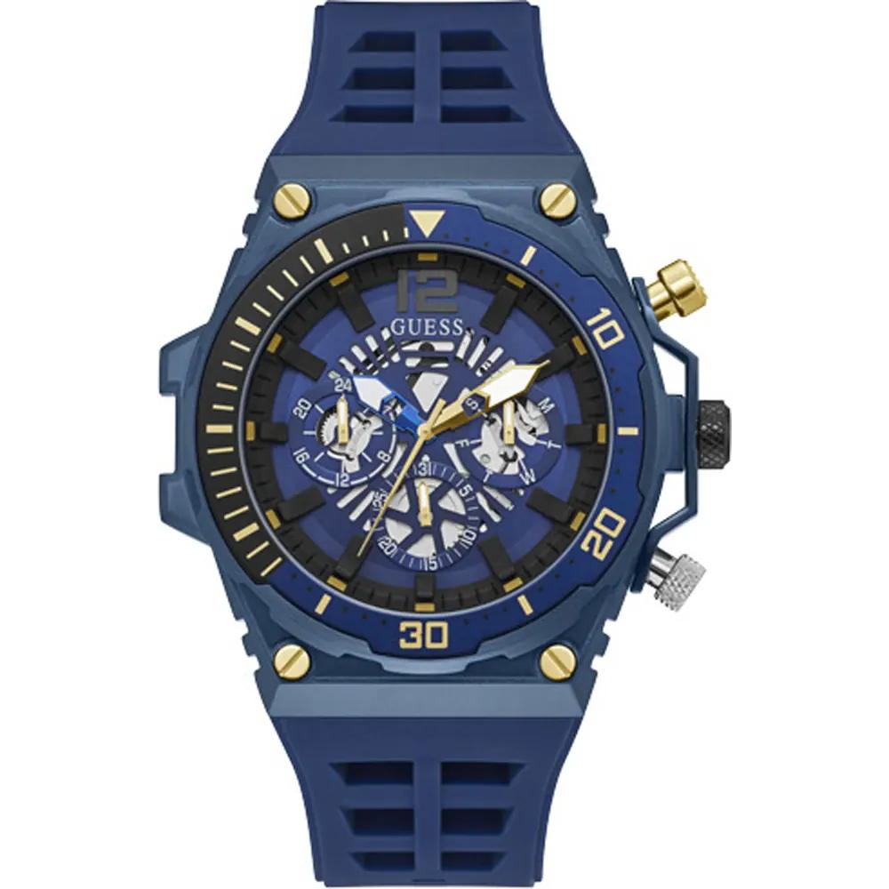GUESS Exposed Blue Stainless Steel, Silicone Men s Quartz GW0443G1 синий