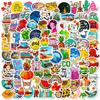 100 Pieces Small Size 4cm Beach Fresh Ins Style Mixed Stickers DIY Suitcase Stickers