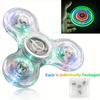 LED Light Fidget Spinner Luminous Finger Stress Relief Toys Hand Top Spinners Glow In Dark Light Birthday Christmas Gift
