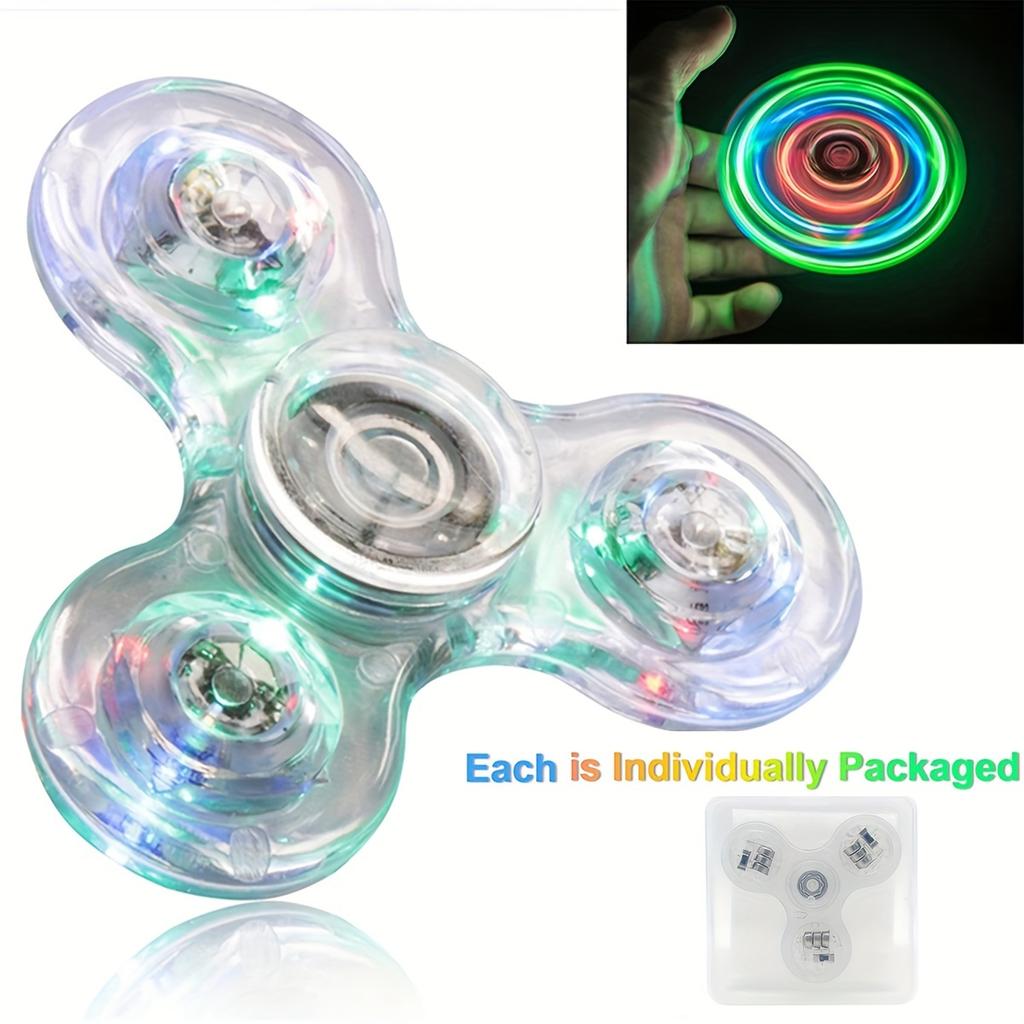 LED Light Fidget Spinner Luminous Finger Stress Relief Toys Hand Top Spinners Glow In Dark Light Birthday Christmas Gift