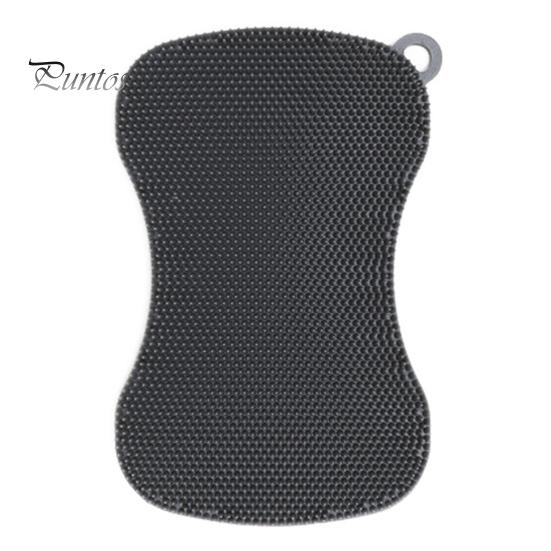 

Двусторонняя щетка для чистки посуды, мягкая, гибкая, многоразовая, не царапающая, многоцелевая, для удаления масляных пятен, кухонный инструмент для чистки темно-серого