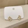 Korean-Inspired 2024 Trendy Women's Winter Niche Stud Earrings - High-End French Style