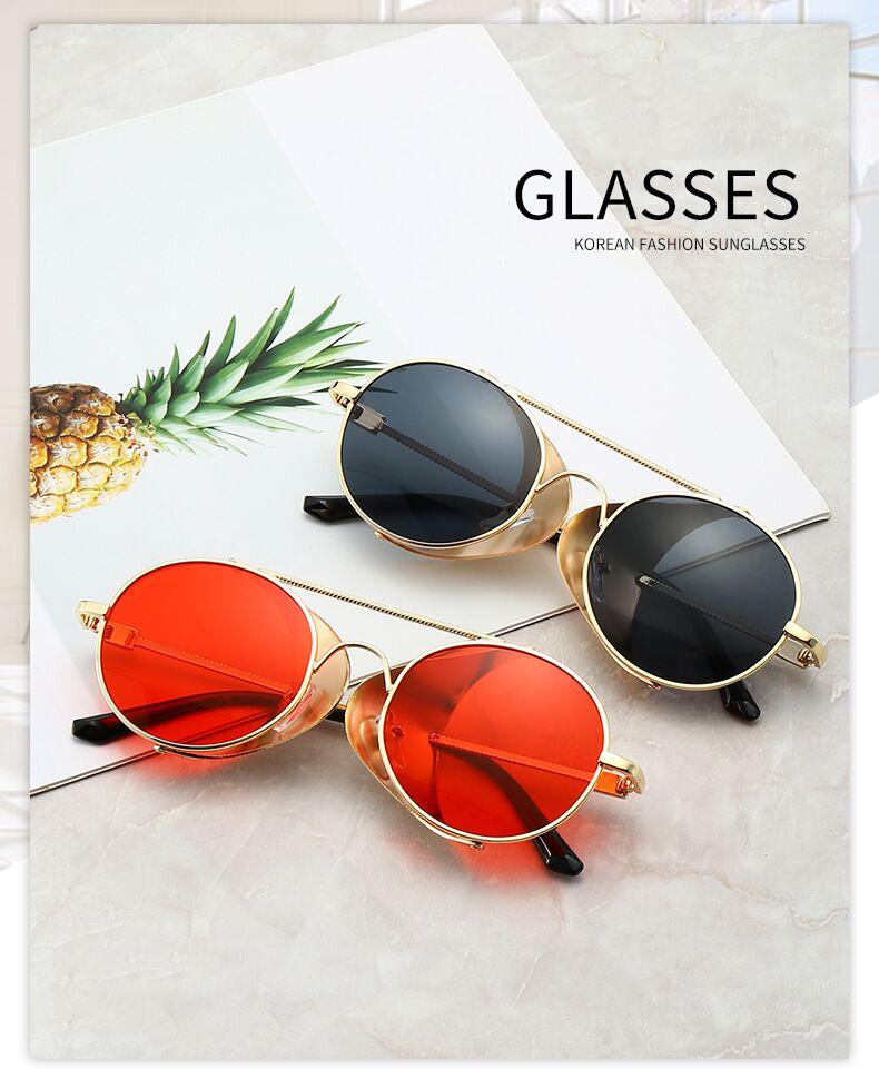 Round Sunglasses Man Woman Brand Designer Vintage Sun Glasses Classic Eyewear For Driving Metal Steampunk Retro
