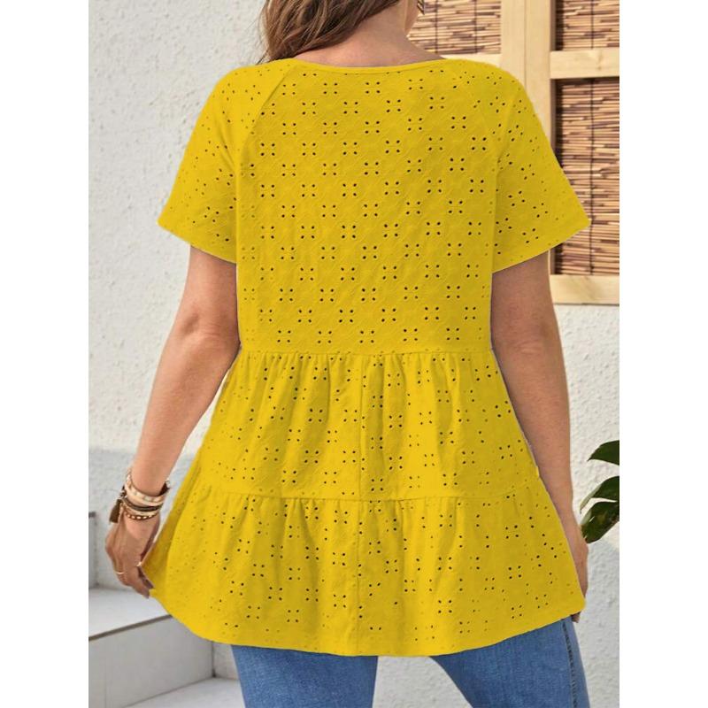 DAFIFY Dámská móda Ležérní Léto Jaro Jednobarevný potisk Halenky a košile s krátkým rukávem a výstřihem do V